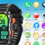 Smart Watch 5ATM Waterproof Inch Full HD Military Watch with Blood Pressure, Smart Watch Men with Heart Rate SpO2 Sleep Monitor Pedometer, 100+ Sports Modes Sports Watch Image 2