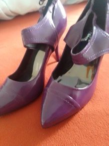 Purple high heels