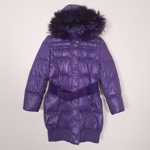 Savage Violet Purple Down Belted Puffer Coat Jacket 8-10UK/36-38EU