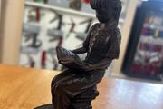 Vintage Study Time Girl Statue Genesis Bronze