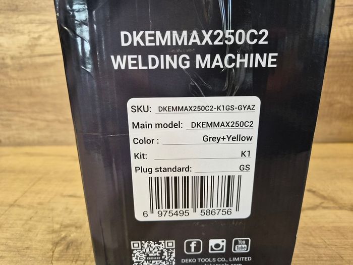 DEKO Welder 220V MMA 250A ARC Welder Electrode Holder, Work Clamp, Input Power Adapter Cable