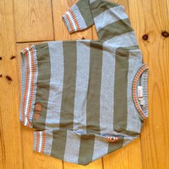 Age 4-5 Grey & Green Striped Jumper