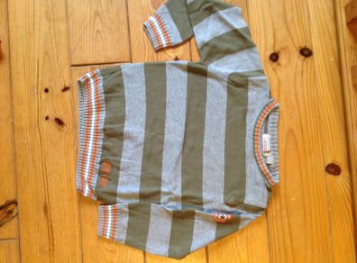 Age 4-5 Grey & Green Striped Jumper