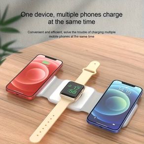15W 3 In 1 Foldable Wireless Charger Magnetic Wireless Charger Folding Qi Wireless Charger