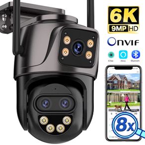 2K 6K 9MP HD IP Camera Outdoor Three-Lens External WiFi Camera 4K 8MP Dual Screen Security PTZ Cam Auto Tracking Surveillance iCSee