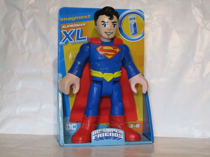 Fisher-Price Imaginext XL DC Super Friends Superman Blue And Red Suit 10.5" Figure Brand New Sealed