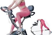 4-IN-1 Exercise Bikes for Home Use, Folding Indoor Stationary Cycling Bike with Arm/Leg Workout Bands,16 Levels Magnetic Resistance Fitness Bicycle with Hand Pulse and Phone/Tablet Holder