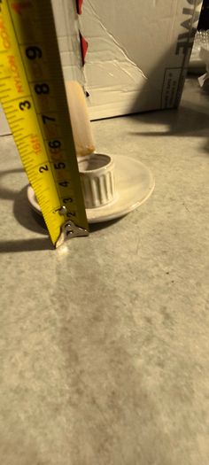 Cream Ceramic Chamberstick or Wee Willie Winkie Candle-Holder