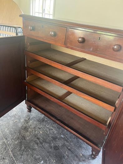 19th Century Mahogany Linen Cupboard / Antique Cabinet
