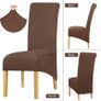 Chair Covers XL Size High Back Chair Slipcover Stretch Spandex Thin Fabric Chair Protector for Dining Room Kitchen Banquet Office Home Decor Dark Coffee 6 pieces Image 3