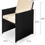 Poly rattan Balcony Cube Set, 7-cm thick cushions, 2 Chairs & 1 Table, 3-piece Garden Furniture Set Image 4