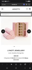 Authentic Lynott Heart Shaped Jewelry Travel Case Storage Box in Pink