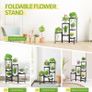 6 Tier Plant Stand Indoor Tall, Corner Metal Tiered Plant Stands Outdoor for Multiple Plants, Folding Iron Flower Display Holders Rack Shelf, Black Image 5