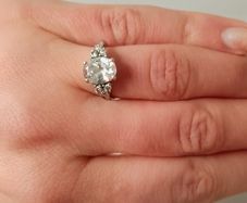 Sterling silver multistone cubic zirconia ring size K