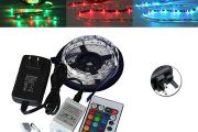 5M Wall Plug LED Strip Light 12V 3528 5 Meter Green Blue Red SMD Ribbon Ceiling Cabinet Light RGB