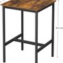 _Bar Table, High Dining Table, Lectern with Sturdy Steel Frame, 60 x 60 x 90 cm, Easy Assembly, Kitchen, Industrial Style, Vintage Brown/Black Image 5