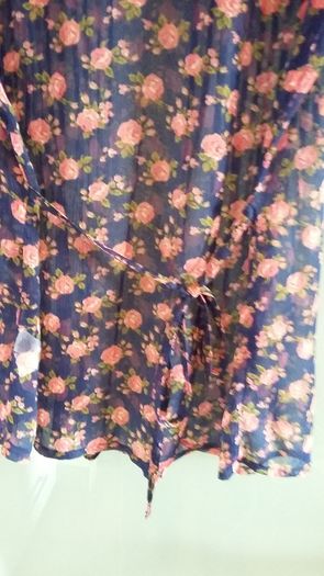 Brand new. Navy / coral floral blouse.