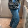 Rare all black C single flap bag. Image 3