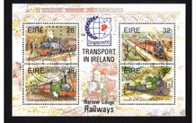 1995 Ireland Singapore '95 Stamp Exhibition on Railways (MS15) Commemorative Stamps Miniature Sheet Fine Used