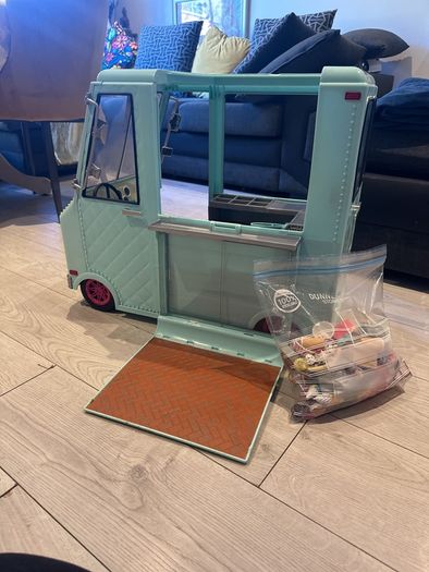 ice cream truck that converts into a seating area