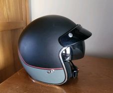 Open face retro helmet for sale.
