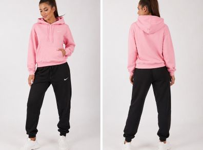 Nike Women's Pink Hoodie & Black Joggers Tracksuit Set | New Casual Sportswear | Ireland