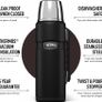 Thermos Stainless King 1.2L Matt Black Drinks Flask 24h Hot Cold - Brand New Image 2
