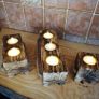 Tealight Holders Handmade From Reclaimed Wood, Shou Sugi Ban Set (+ 6 LED Lights)6 Image 3