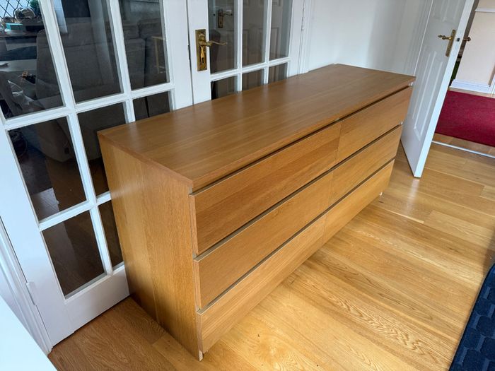 IKEA MALM 6-Drawer Chest of Drawers (Oak Finish)