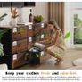 Fabric Chest of Drawers 9 Drawers Large TV Stand for 43-65 TVs Label Cards, Side Pocket & Image 2
