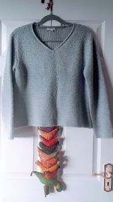 Sintesis aqua blue - grey wool jumper UK 14 to 16 Eur 44