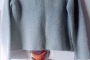 Sintesis aqua blue - grey wool jumper UK 14 to 16 Eur 44