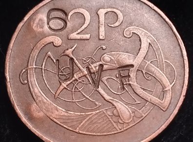 #228 - Ireland - 1971 - Counterstamped - 2 Pence - Km.21