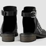 ALLSAINTS Black Leather Open Back Ankle Boots Image 3