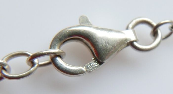 Vintage 925 Sterling Silver Pendant Necklace length 18" - 4g