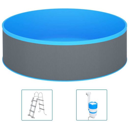 Splasher Pool with Ladder and Pump 350x90 cm Grey