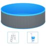 Splasher Pool with Ladder and Pump 350x90 cm Grey Image 2
