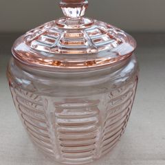 Pink glass Sweet Jar