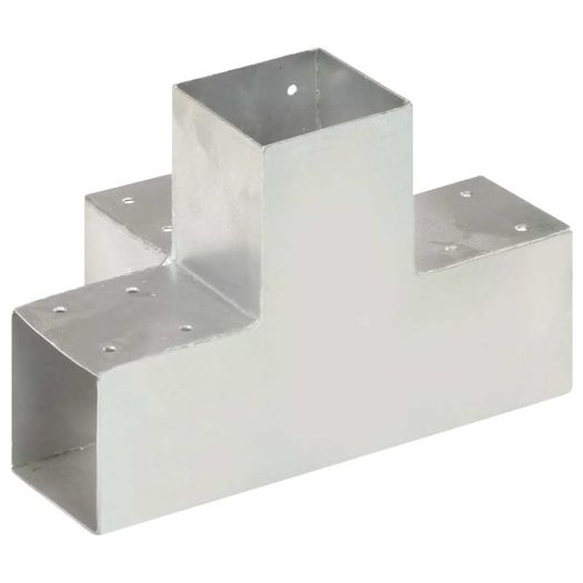 Post Connectors 4 pcs x Shape Galvanised Metal 91 x 91 mm