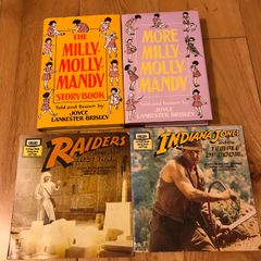 2 x Milly Molly Mandy Books+ Raiders of the lost Ark + Temple of Doom