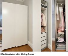 IKEA White Wardrobe with Sliding Doors
