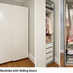 IKEA White Wardrobe with Sliding Doors