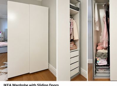IKEA White Wardrobe with Sliding Doors