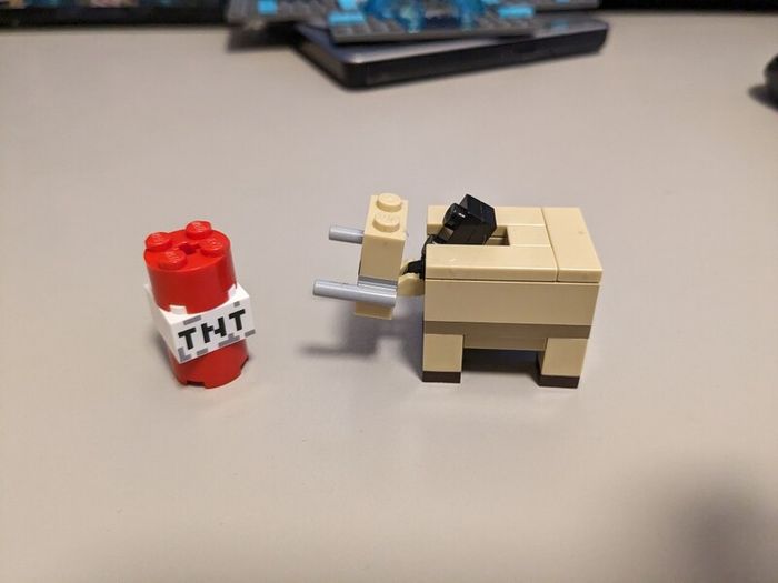 Lego Minecraft hoglin baby and TNT
