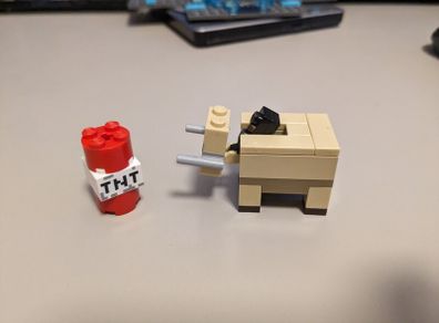 Lego Minecraft hoglin baby and TNT