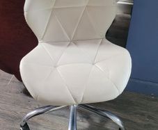 White leather salon chair
