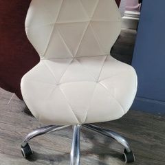 White leather salon chair