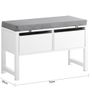 Shoe Storage Bench with Cushion and 2 Drawers Image 2