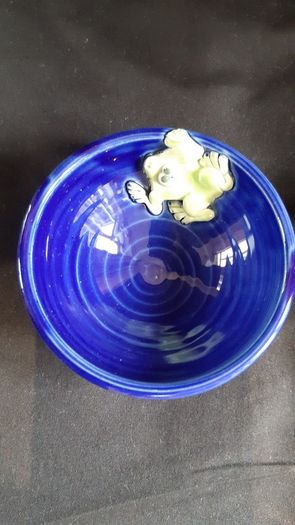 Small Pottery Bowl with Cute Frog