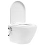 Wall Hung Rimless Toilet with Bidet Function Ceramic White Image 7